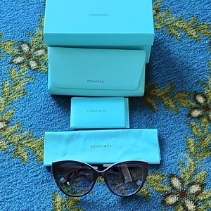 Tiffany & Co. Black Sunglasses with Blue Accents